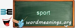 WordMeaning blackboard for sport